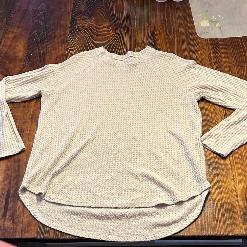 American Eagle Outfitters Cream Long Sleeve Top
